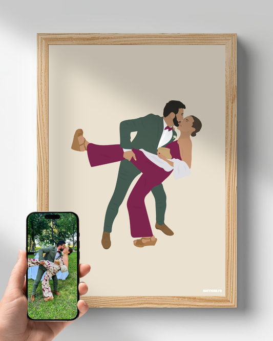 Affiche Illustration Personnalisée IMPRIMÉE (A3, A4, A5) - Fond Uni ou Détaillé