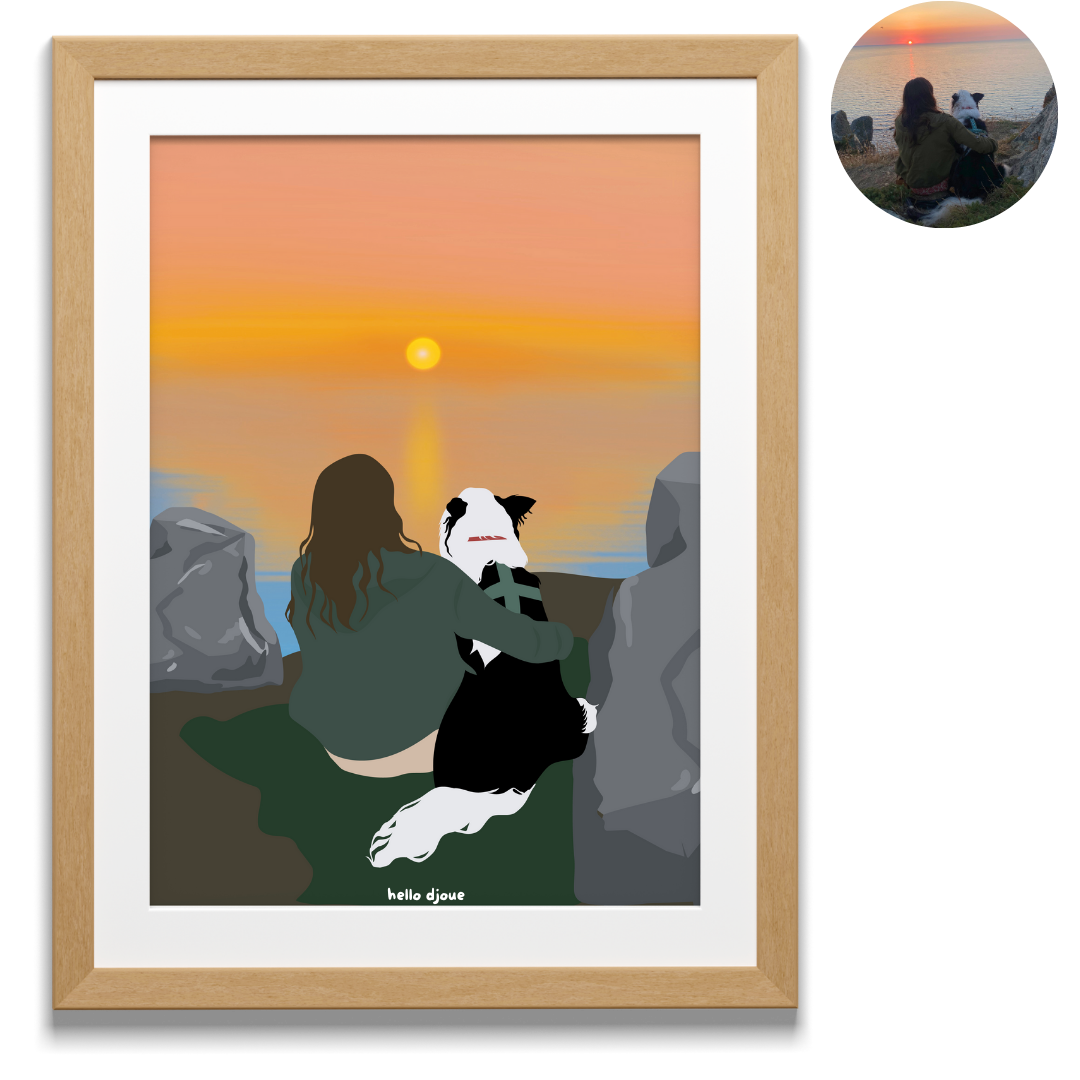 illustration personnalisée - fond détaillé