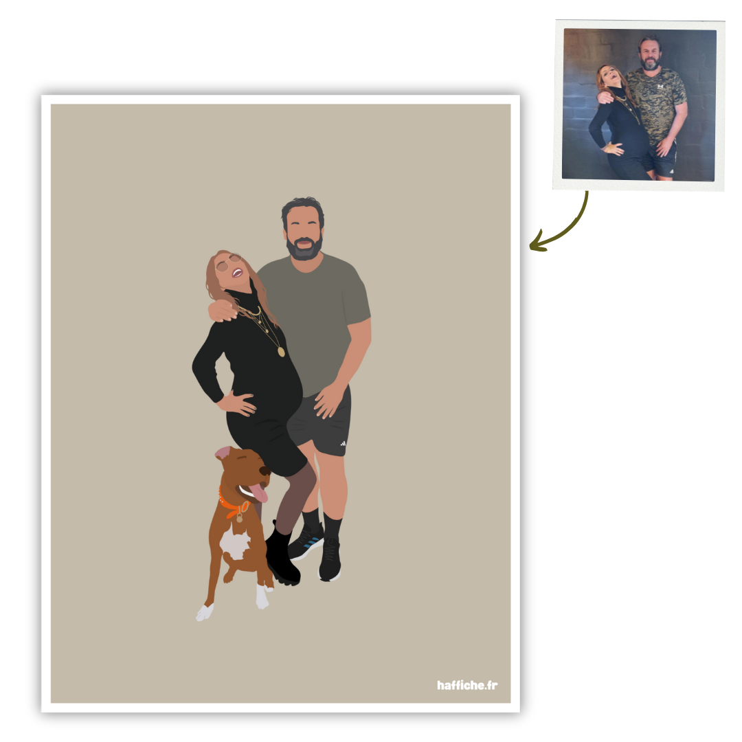 illustration personnalisée - fond uni