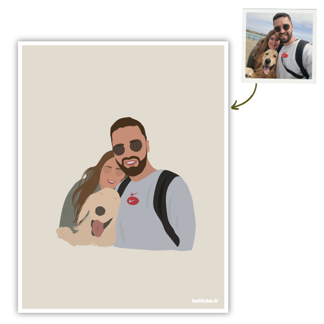 illustration personnalisée - fond uni