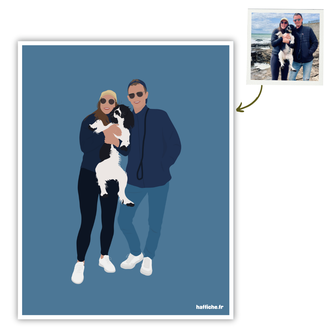 illustration personnalisée - fond uni