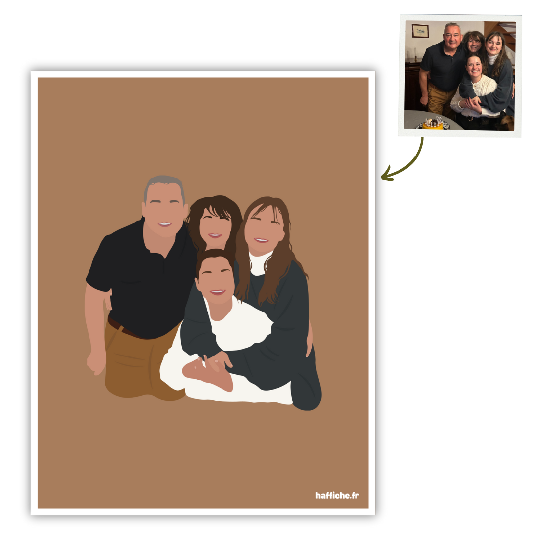 illustration personnalisée - fond uni