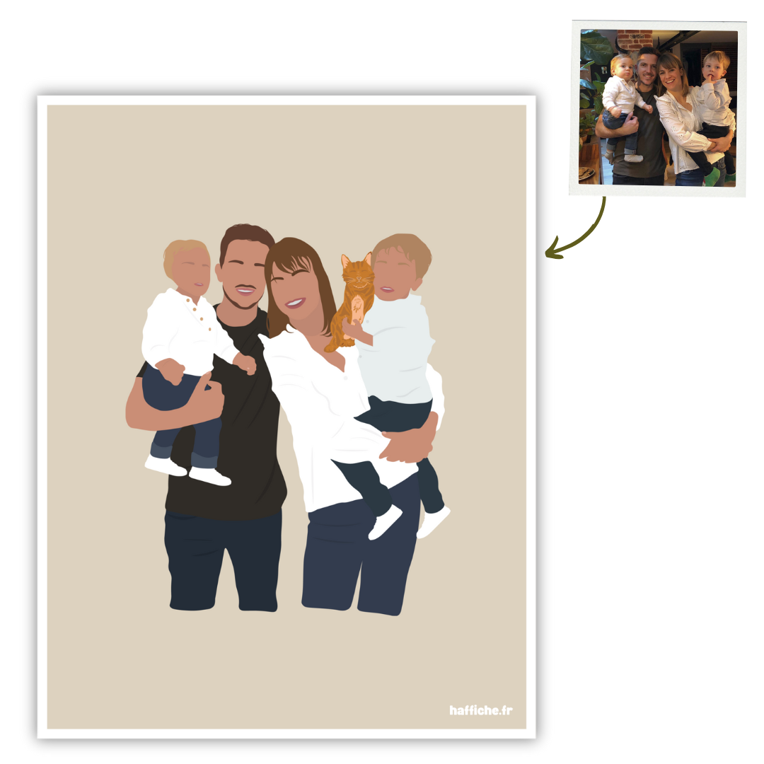 illustration personnalisée - fond uni