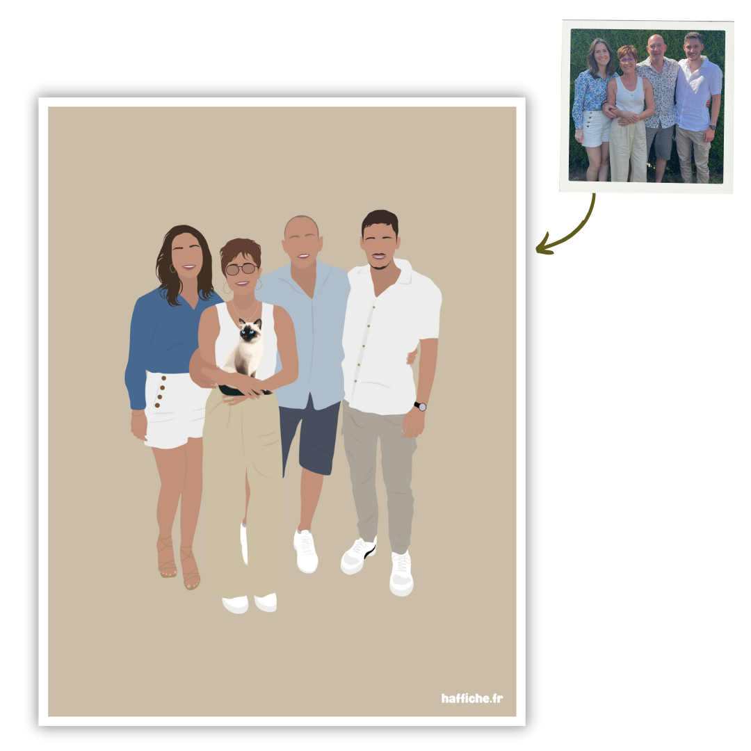 illustration personnalisée - fond uni