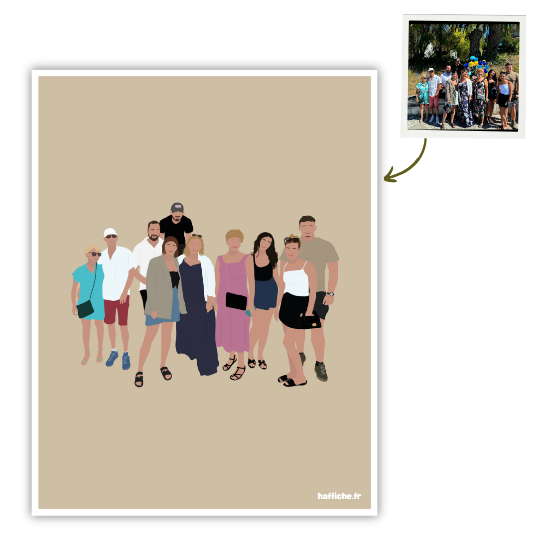 illustration personnalisée - fond uni