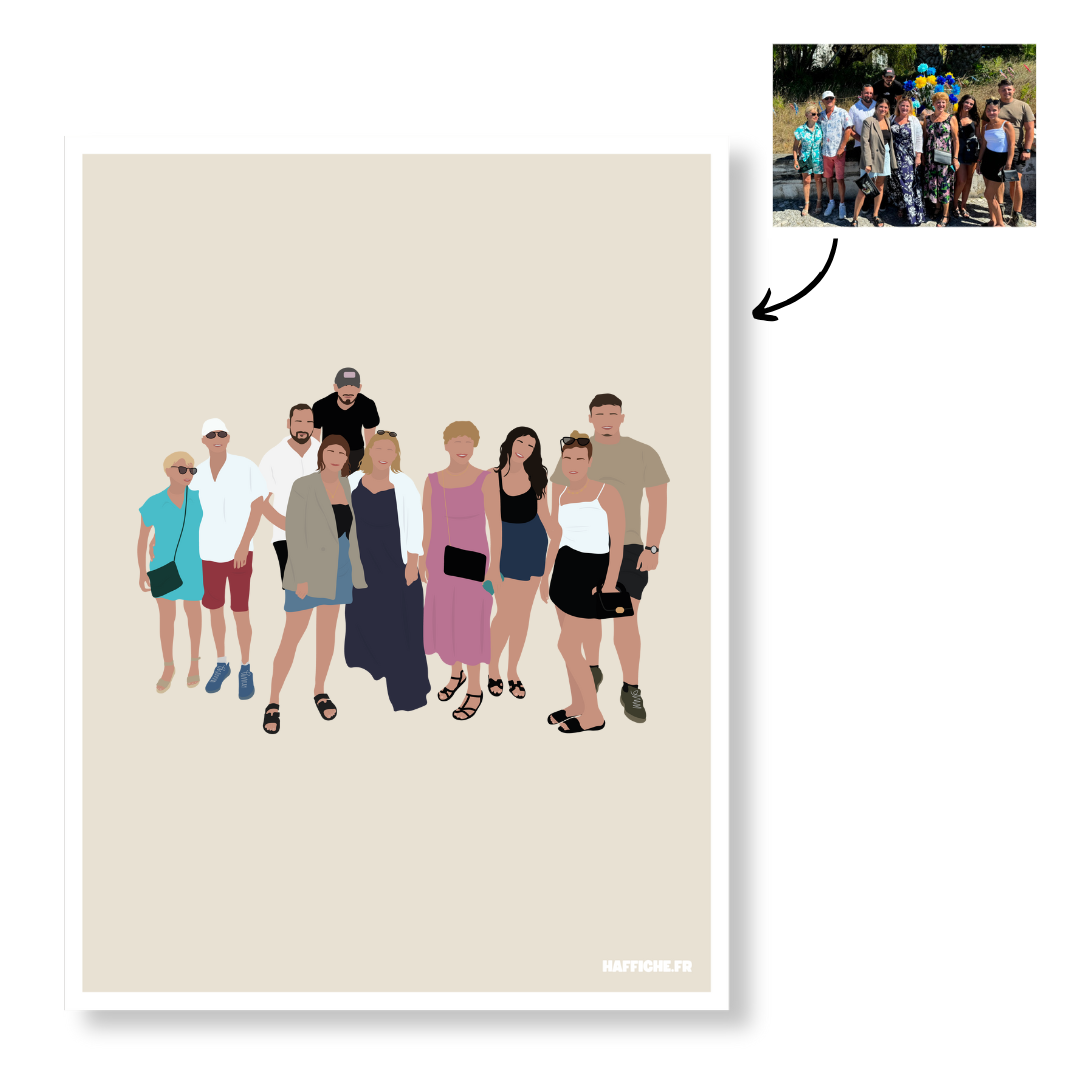 Illustration Personnalisée NUMERIQUE - Format PDF (Fond Uni ou Détaillé)