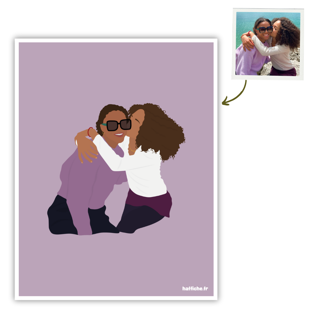 illustration personnalisée - fond uni