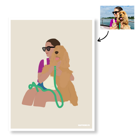 Affiche Illustration Personnalisée IMPRIMÉE (A3, A4, A5) - Fond Uni ou Détaillé