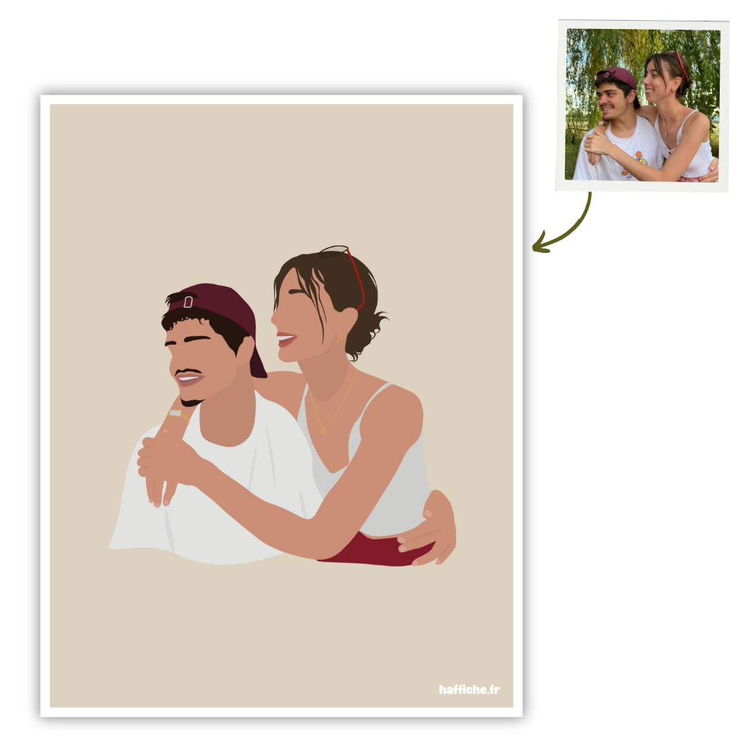 illustration personnalisée - fond uni