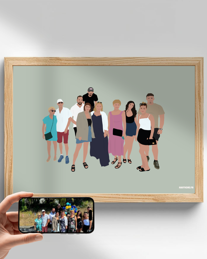 illustration Personnalisée (A3, A4, A5 ou PDF) - Fond Uni ou Détaillé
