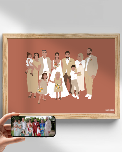 illustration Personnalisée (A3, A4, A5 ou PDF) - Fond Uni ou Détaillé