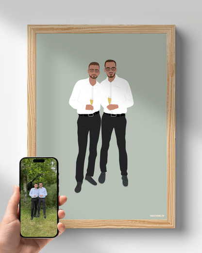 illustration Personnalisée (A3, A4, A5 ou PDF) - Fond Uni ou Détaillé