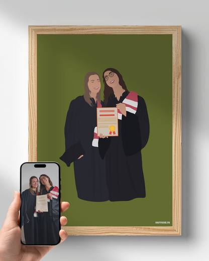 illustration Personnalisée (A3, A4, A5 ou PDF) - Fond Uni ou Détaillé
