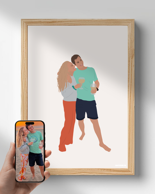 Affiche Illustration Personnalisée IMPRIMÉE (A3, A4, A5) - Fond Uni ou Détaillé