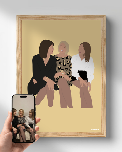 illustration Personnalisée (A3, A4, A5 ou PDF) - Fond Uni ou Détaillé