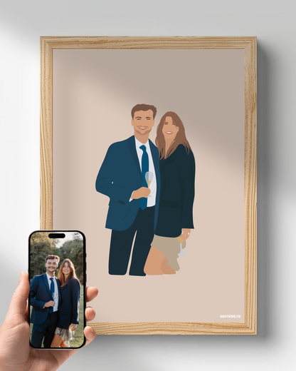 illustration Personnalisée (A3, A4, A5 ou PDF) - Fond Uni ou Détaillé