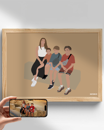 illustration Personnalisée (A3, A4, A5 ou PDF) - Fond Uni ou Détaillé