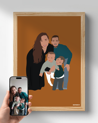 illustration Personnalisée (A3, A4, A5 ou PDF) - Fond Uni ou Détaillé