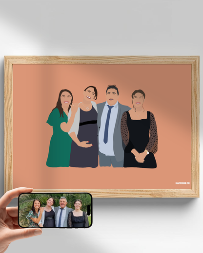 illustration Personnalisée (A3, A4, A5 ou PDF) - Fond Uni ou Détaillé