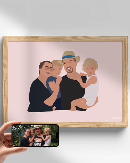 illustration Personnalisée (A3, A4, A5 ou PDF) - Fond Uni ou Détaillé