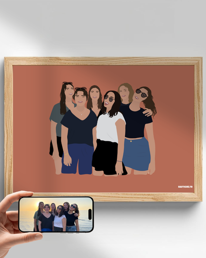 illustration Personnalisée (A3, A4, A5 ou PDF) - Fond Uni ou Détaillé