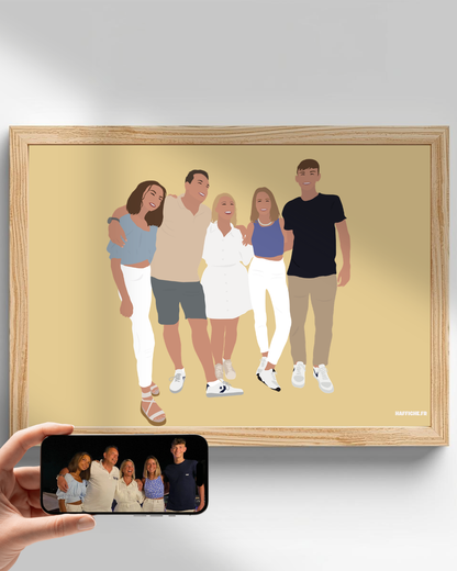illustration Personnalisée (A3, A4, A5 ou PDF) - Fond Uni ou Détaillé