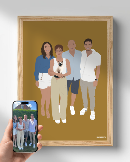 illustration Personnalisée (A3, A4, A5 ou PDF) - Fond Uni ou Détaillé