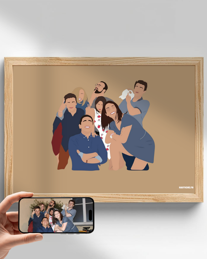 illustration Personnalisée (A3, A4, A5 ou PDF) - Fond Uni ou Détaillé