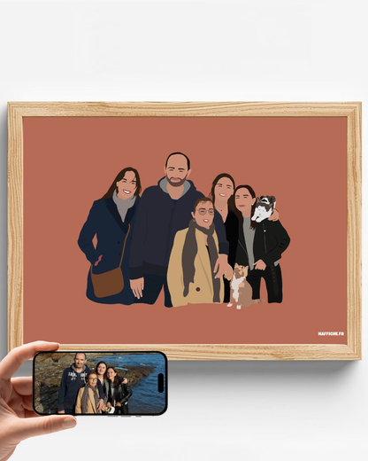illustration Personnalisée (A3, A4, A5 ou PDF) - Fond Uni ou Détaillé
