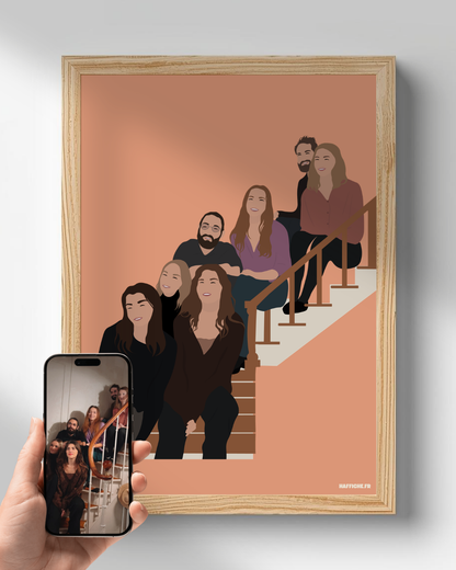 illustration Personnalisée (A3, A4, A5 ou PDF) - Fond Uni ou Détaillé