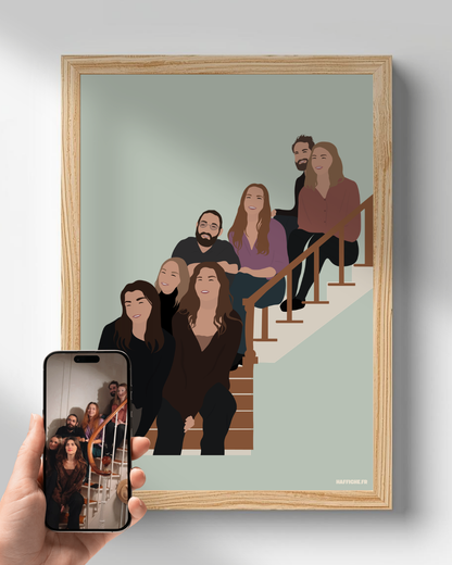 illustration Personnalisée (A3, A4, A5 ou PDF) - Fond Uni ou Détaillé