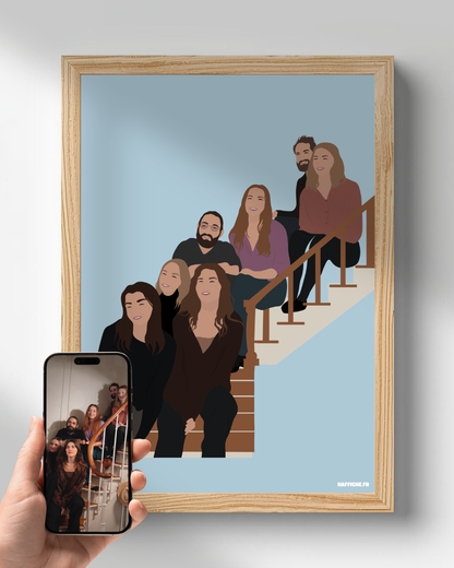 illustration Personnalisée (A3, A4, A5 ou PDF) - Fond Uni ou Détaillé
