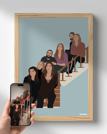 illustration Personnalisée (A3, A4, A5 ou PDF) - Fond Uni ou Détaillé