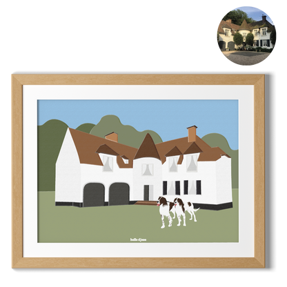 Affiche illustration maison personnalisée