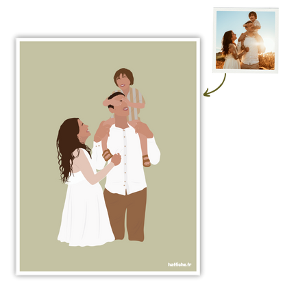 illustration personnalisée - fond uni