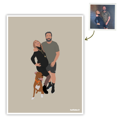 illustration personnalisée - fond uni