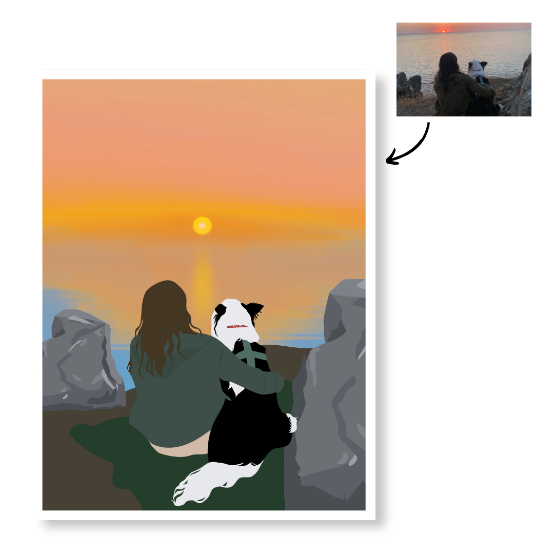 Illustration Personnalisée NUMERIQUE - Format PDF (Fond Uni ou Détaillé)