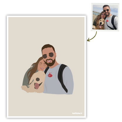 illustration personnalisée - fond uni