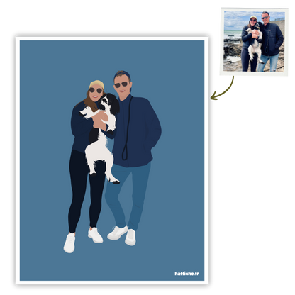 illustration personnalisée - fond uni