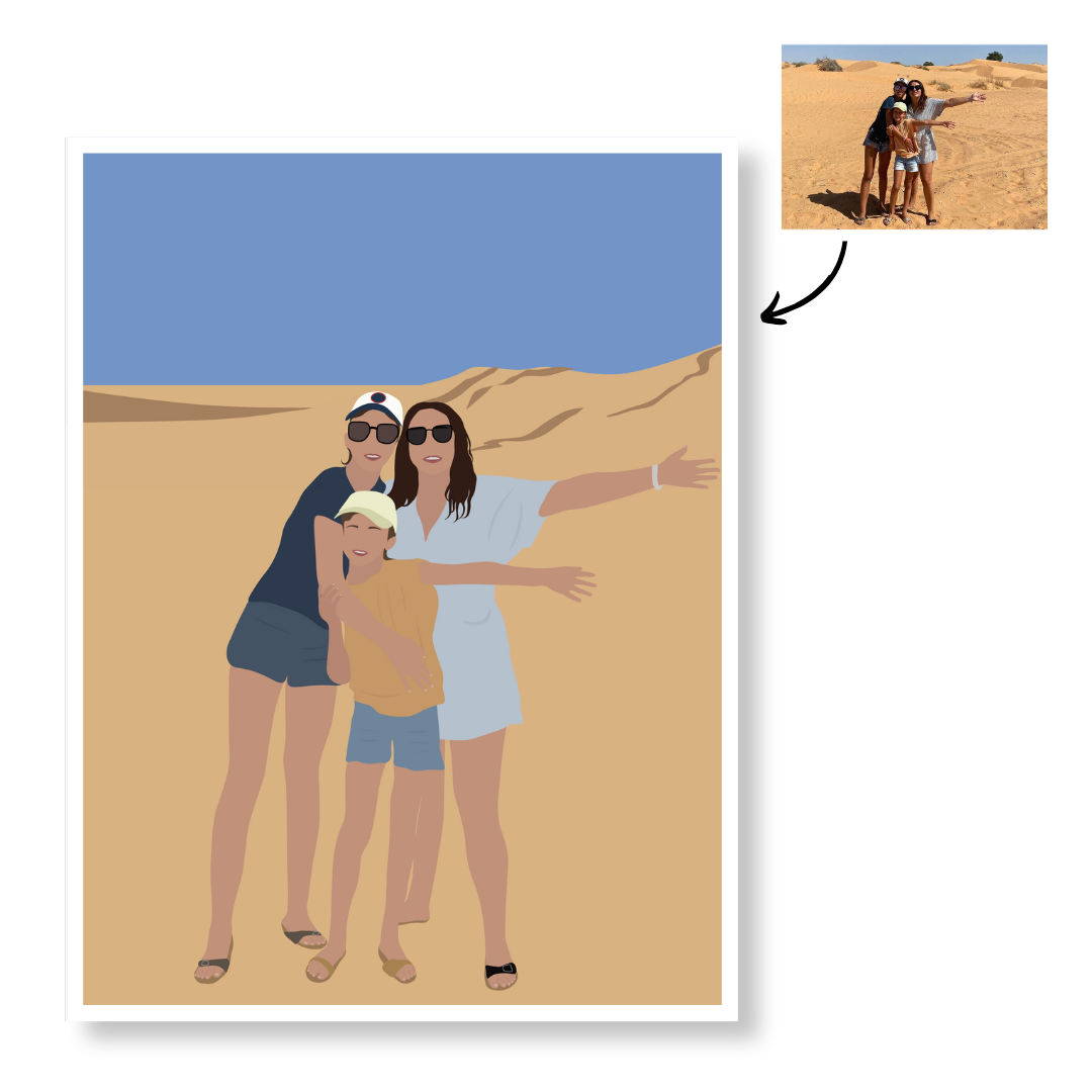 Illustration Personnalisée NUMERIQUE - Format PDF (Fond Uni ou Détaillé)