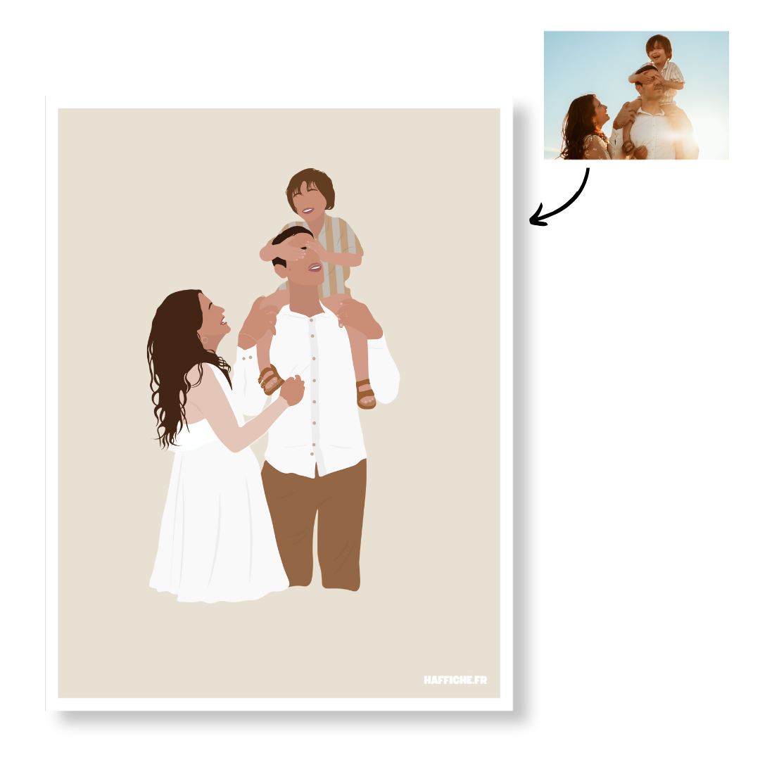 Illustration Personnalisée NUMERIQUE - Format PDF (Fond Uni ou Détaillé)