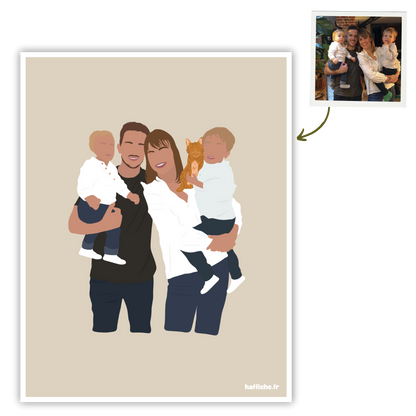 illustration personnalisée - fond uni