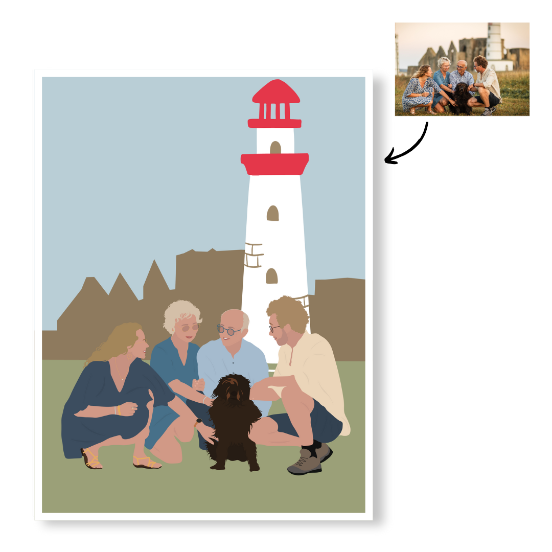 Illustration Personnalisée NUMERIQUE - Format PDF (Fond Uni ou Détaillé)