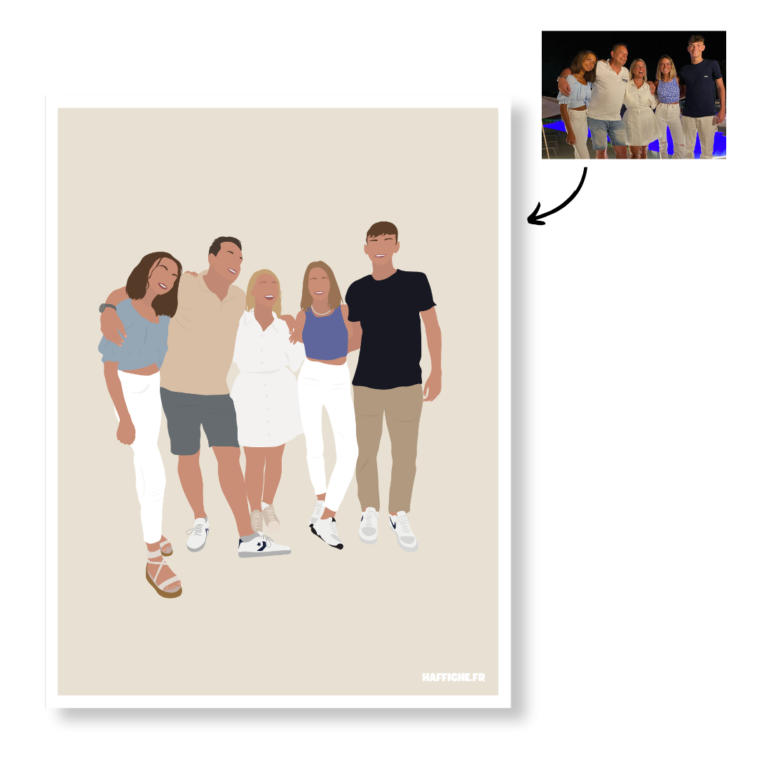 Illustration Personnalisée NUMERIQUE - Format PDF (Fond Uni ou Détaillé)