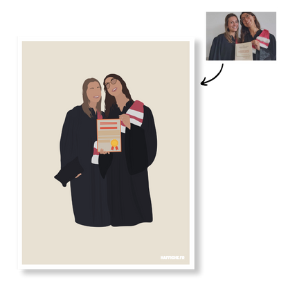 Affiche Illustration Personnalisée IMPRIMÉE (A3, A4, A5) - Fond Uni ou Détaillé