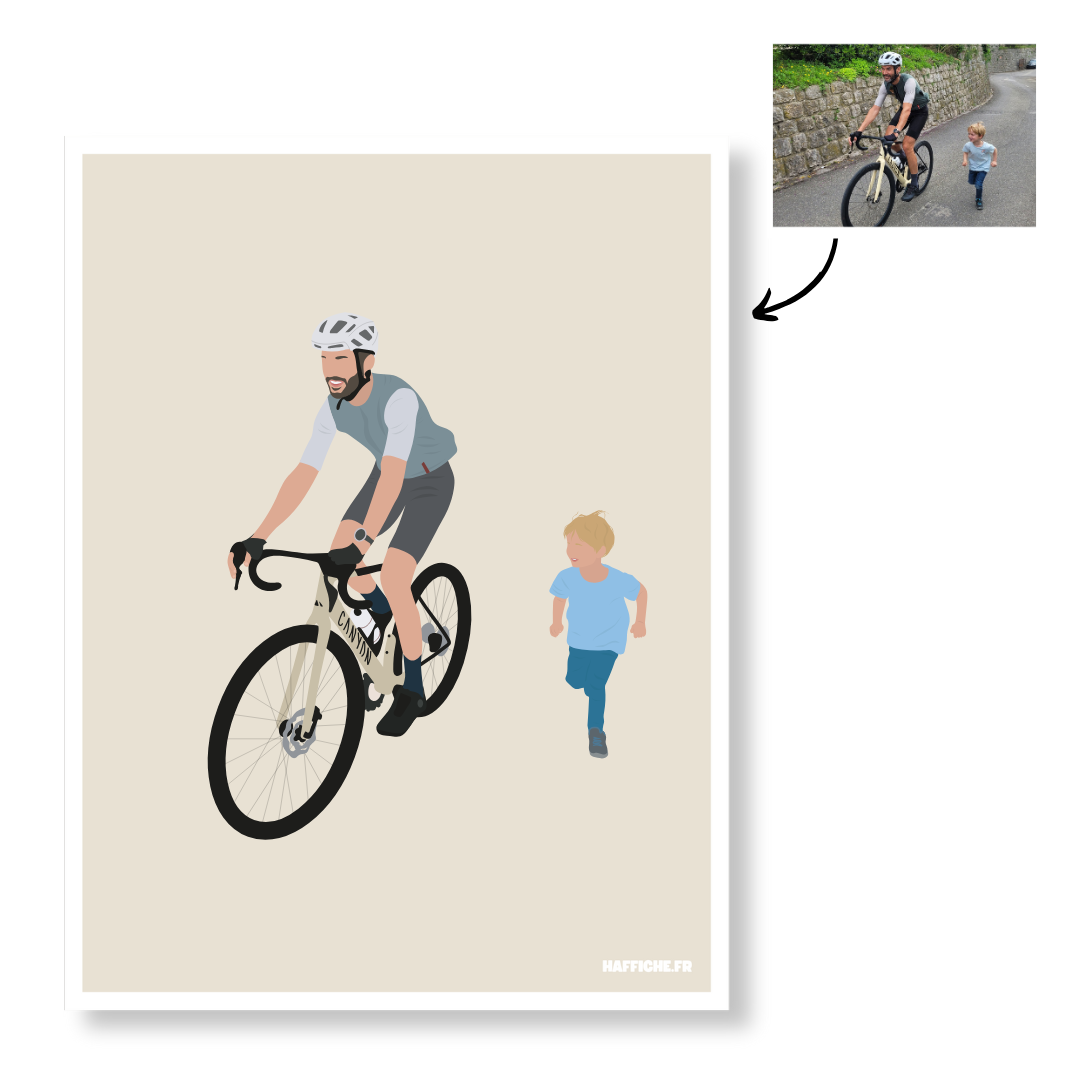 Affiche Illustration Personnalisée IMPRIMÉE (A3, A4, A5) - Fond Uni ou Détaillé