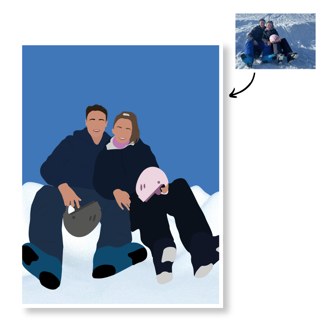 Affiche Illustration Personnalisée IMPRIMÉE (A3, A4, A5) - Fond Uni ou Détaillé