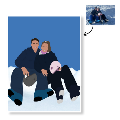 Affiche Illustration Personnalisée IMPRIMÉE (A3, A4, A5) - Fond Uni ou Détaillé