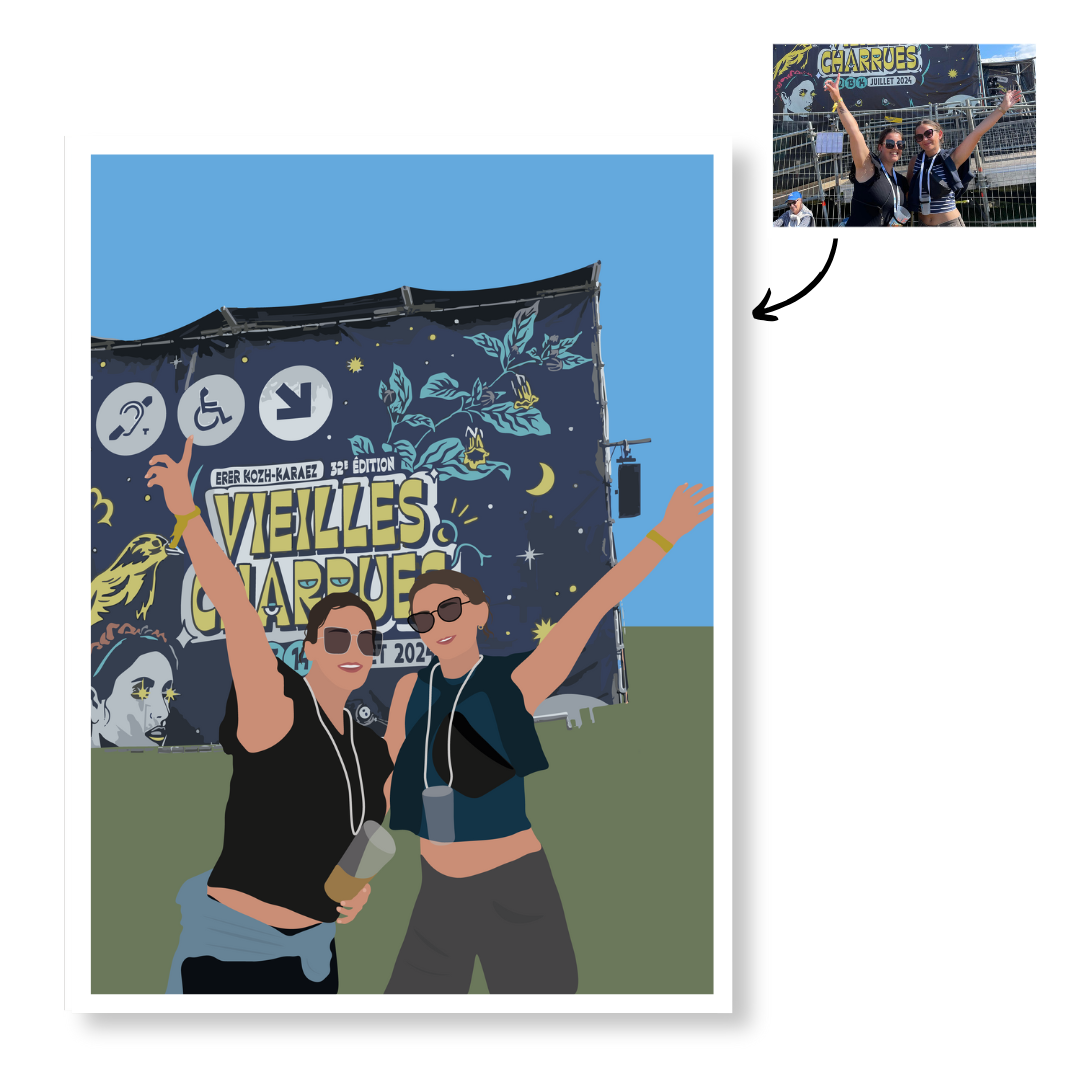 Affiche Illustration Personnalisée IMPRIMÉE (A3, A4, A5) - Fond Uni ou Détaillé