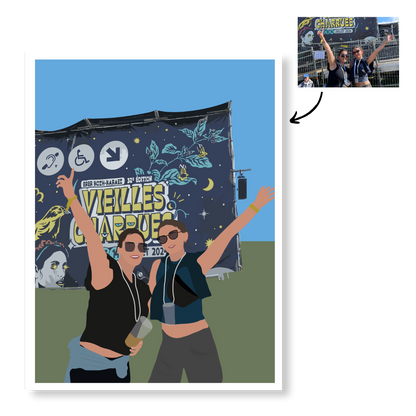 Affiche Illustration Personnalisée IMPRIMÉE (A3, A4, A5) - Fond Uni ou Détaillé